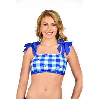 Marley Bikini Top in Blue Gingham- FINAL SALE